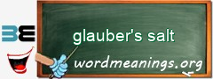 WordMeaning blackboard for glauber's salt